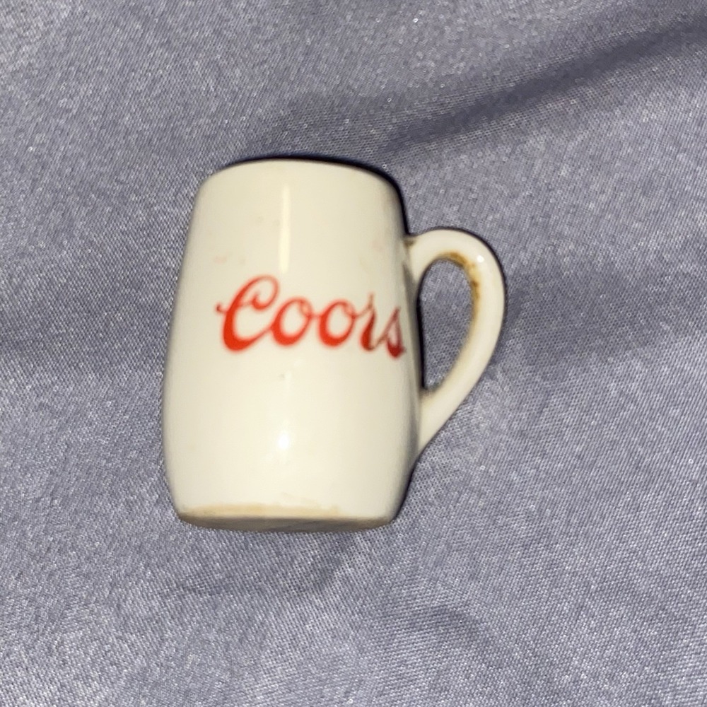 Vintage Coors Toothpick Holder!  Miniature‎ Ceramic Mug! Unique Rare Item! 1.5"